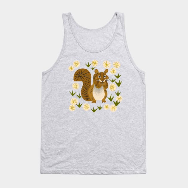 Squirrel And Dandelions Tank Top by Renea L Thull